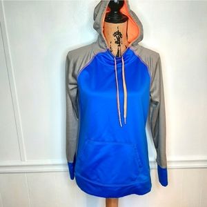 Ladies cute athletic hoodie Danskin Now Blue and orange Size Medium